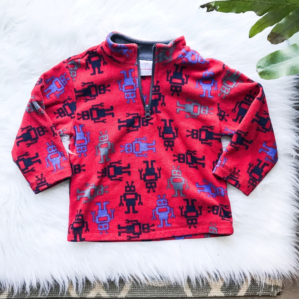 Hanna Andersson Fleece Pullover Sweatshirt red 3T
